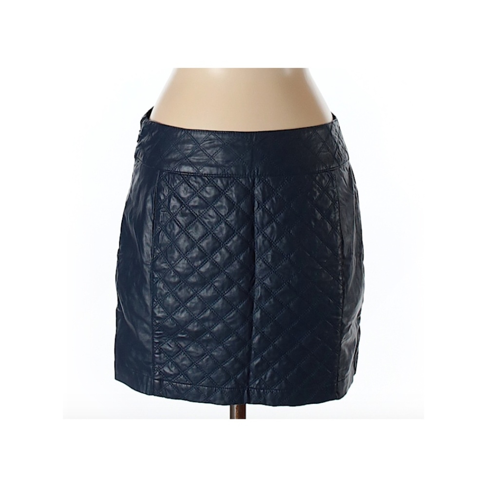 Abercrombie & Fitch Blue Faux Leather Skirt